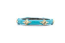 Turquoise Enamel Stack Ring - Kelly Wade Jewelers