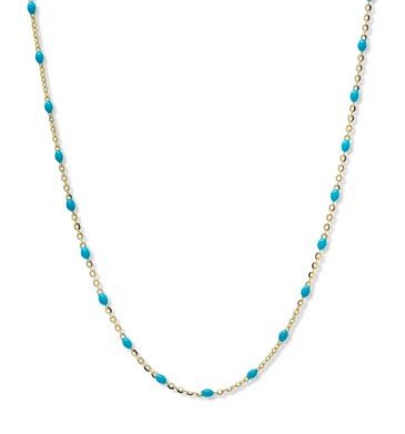 Turquoise & Gold Link Necklace - Kelly Wade Jewelers