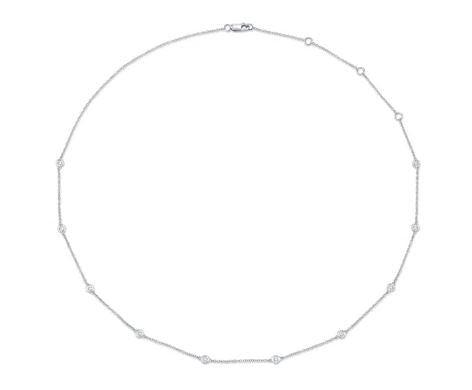 White Gold Diamond by the Yard Necklace - Kelly Wade Jewelers