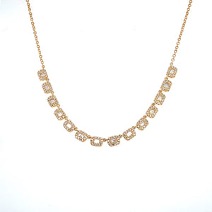 
                
                    Load image into Gallery viewer, Pave Diamond Square Station Necklace
                
            