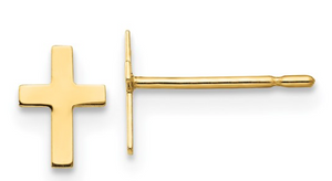 
                
                    Load image into Gallery viewer, 14k yellow gold cross earrings
                
            