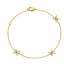 14k rose gold 3 diamond flower - Kelly Wade Jewelers