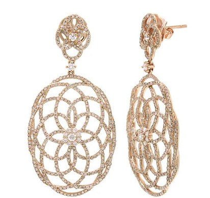 14k rose gold oval diamond ope - Kelly Wade Jewelers