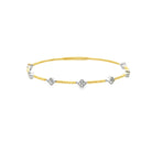 14k two tone 7 diamond flower - Kelly Wade Jewelers