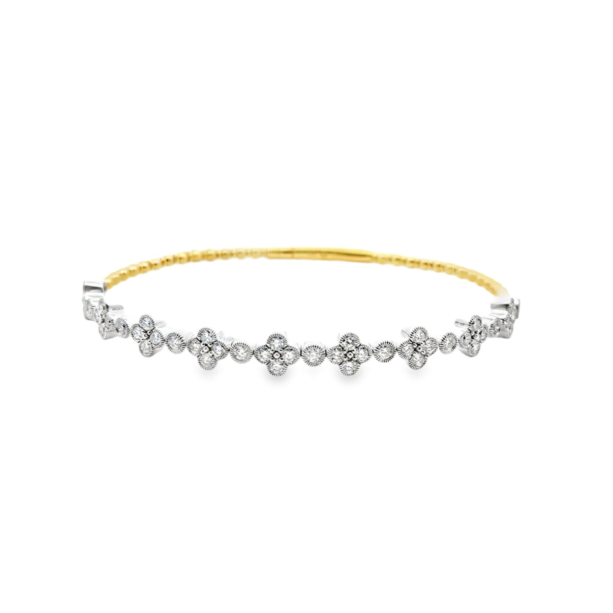 14k two tone beaded flexible b - Kelly Wade Jewelers