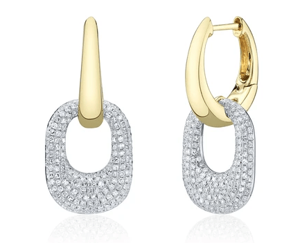 14k two tone gold huggie hoop - Kelly Wade Jewelers