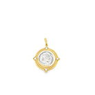14k two tonw coin with rope an - Kelly Wade Jewelers