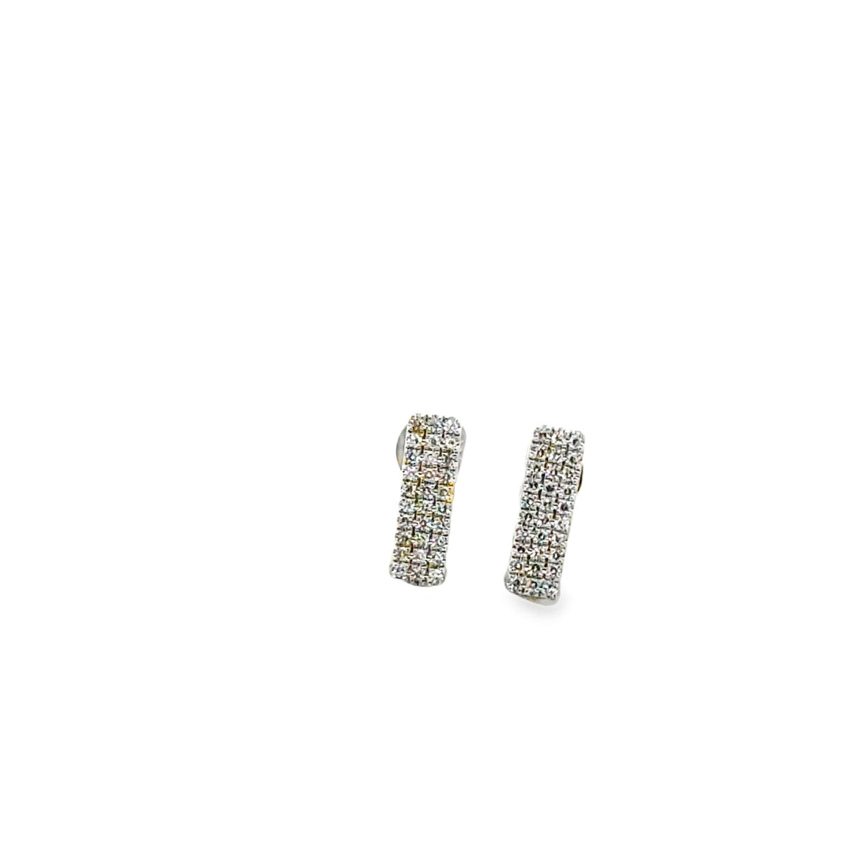 14k white gold 3 row diamond b - Kelly Wade Jewelers