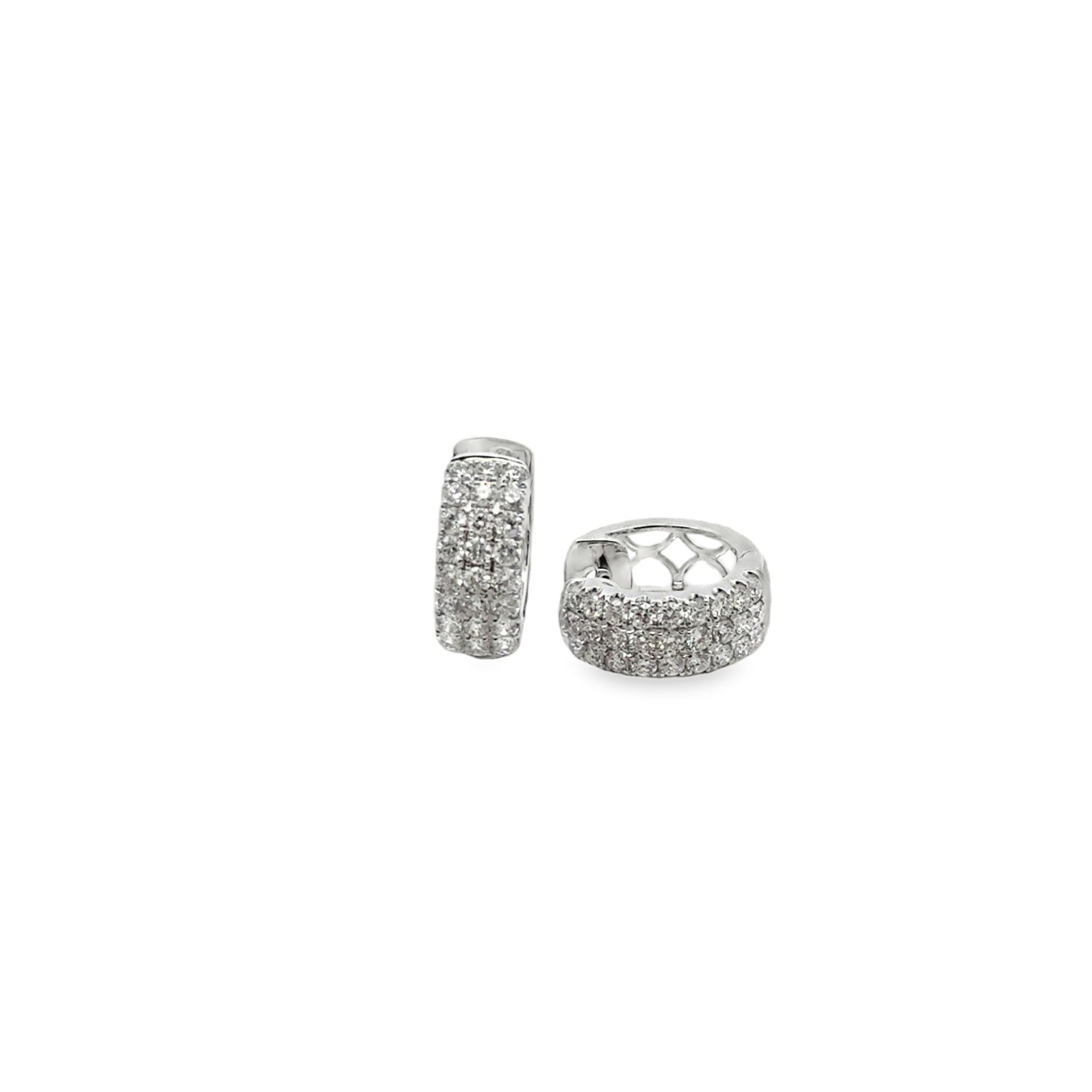 14k white gold 3 row diamond h - Kelly Wade Jewelers