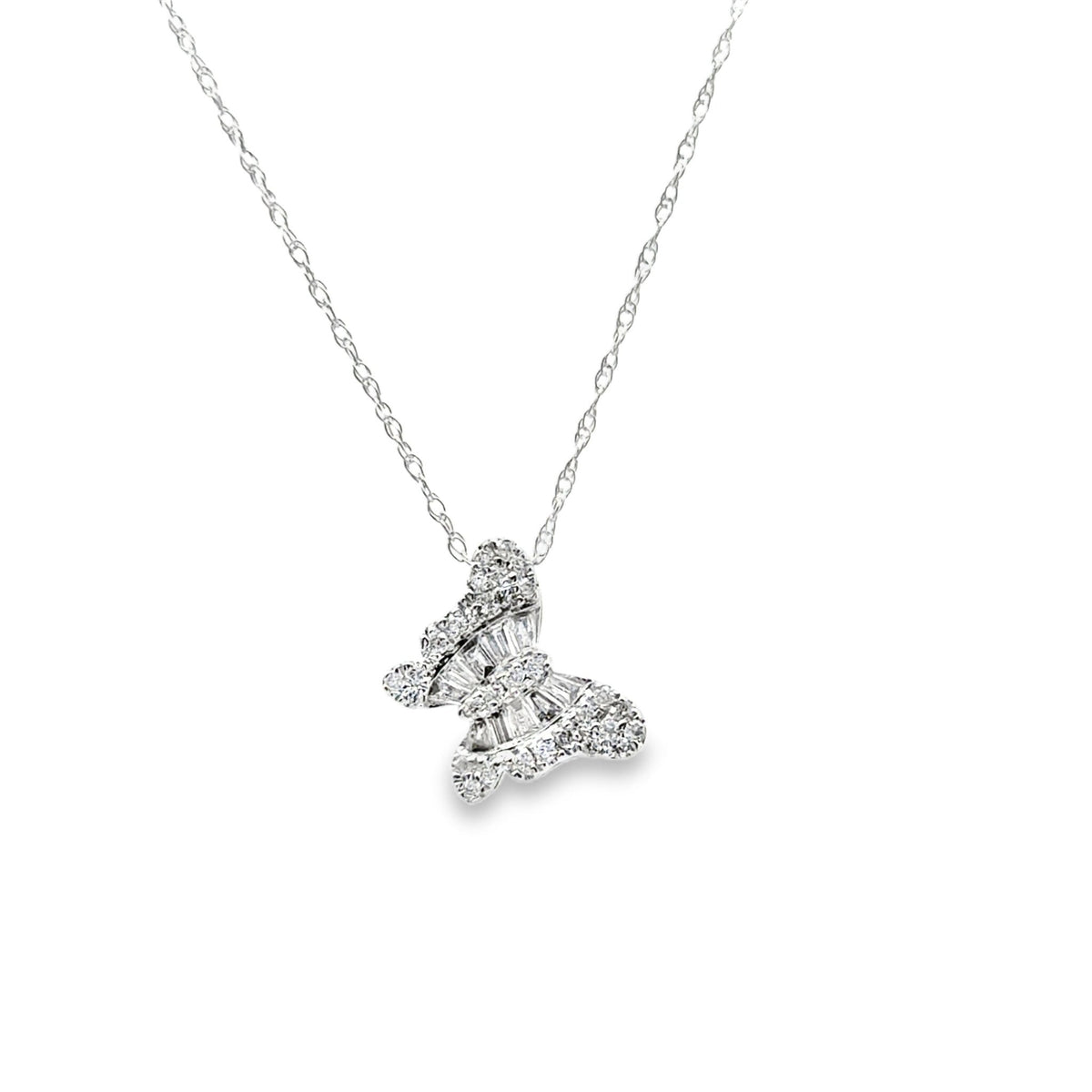 14k white gold baguette and ro - Kelly Wade Jewelers