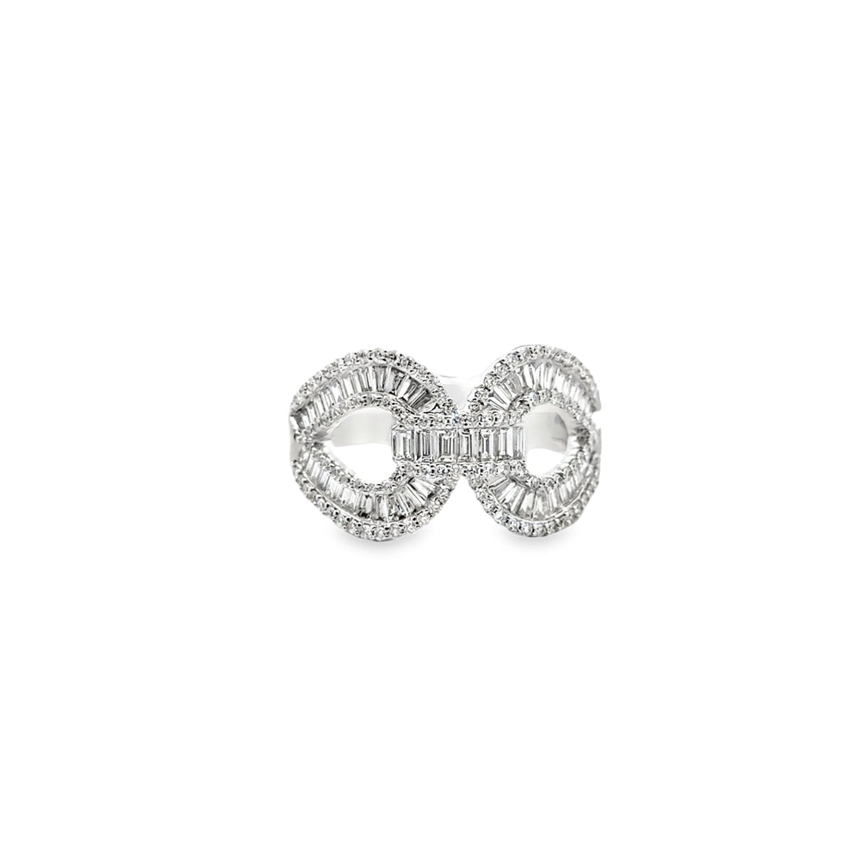 14k white gold baguette and ro - Kelly Wade Jewelers
