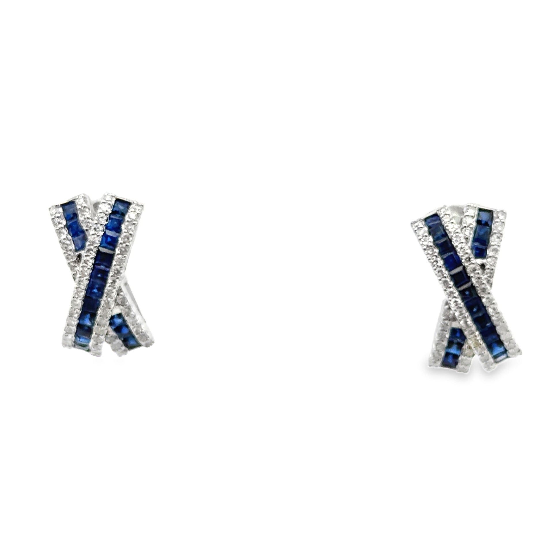 14k white gold baguette sapphi - Kelly Wade Jewelers