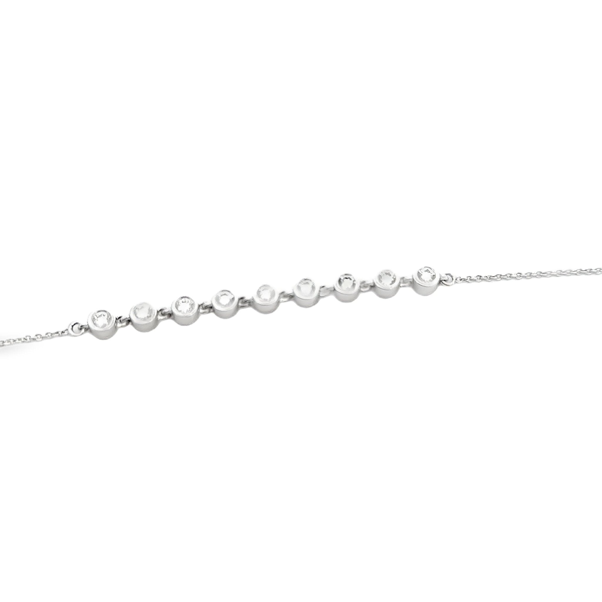 14k white gold bezel set diamo - Kelly Wade Jewelers