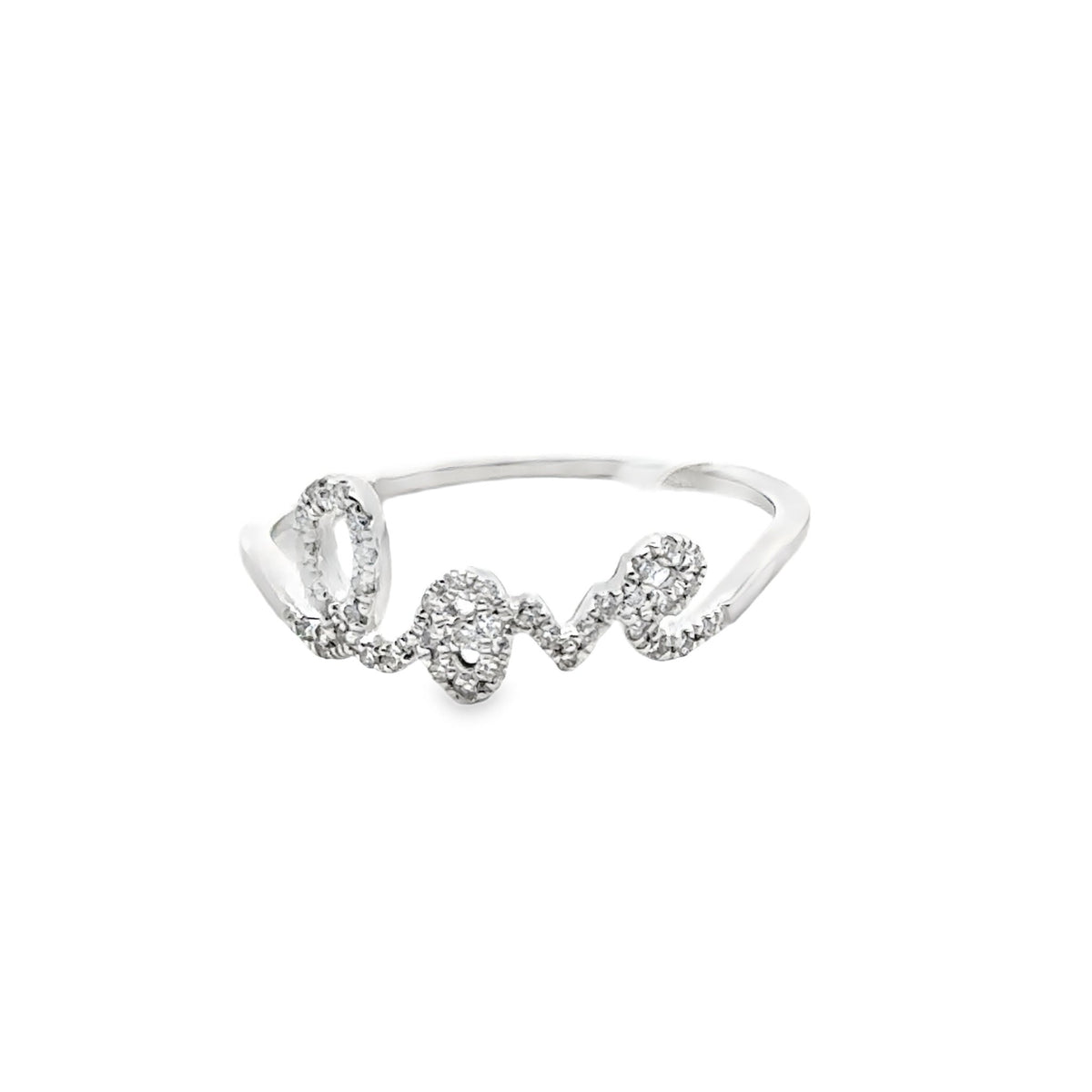 14k white gold cursive diamond - Kelly Wade Jewelers