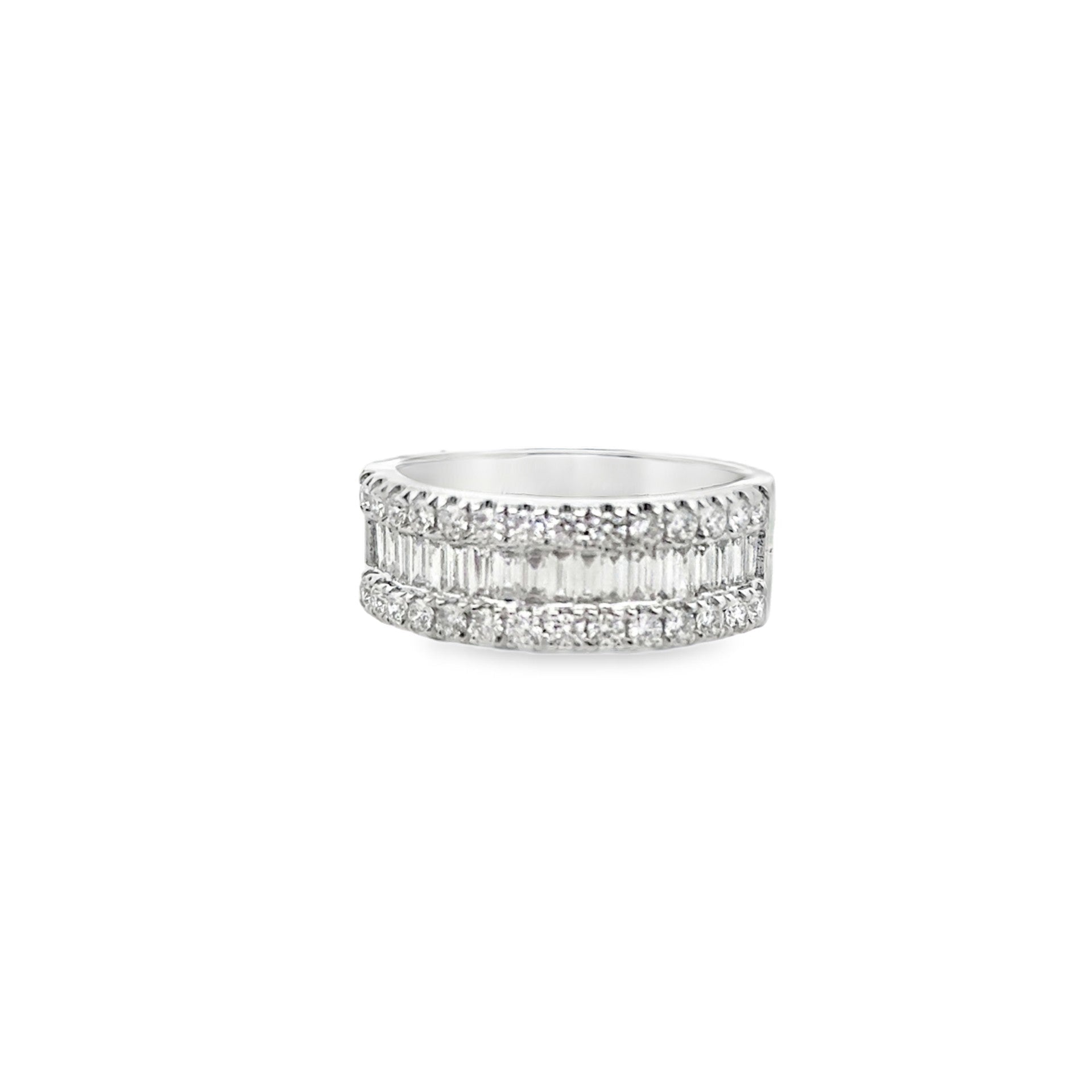 14k white gold diamond baguett - Kelly Wade Jewelers
