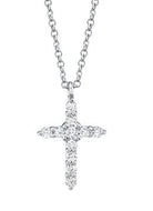 14k white gold diamond cross n - Kelly Wade Jewelers