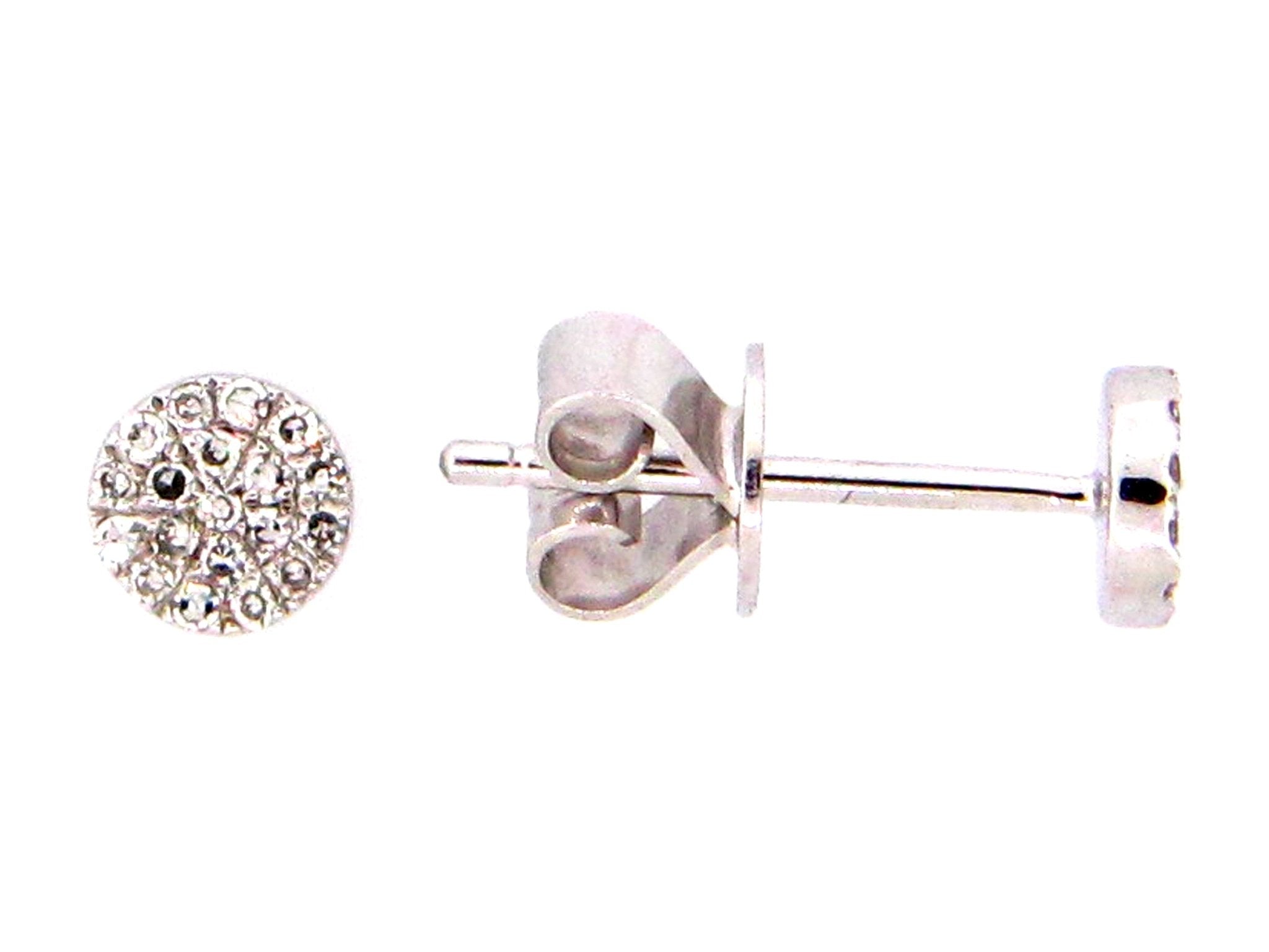 14k white gold diamond disc cl - Kelly Wade Jewelers