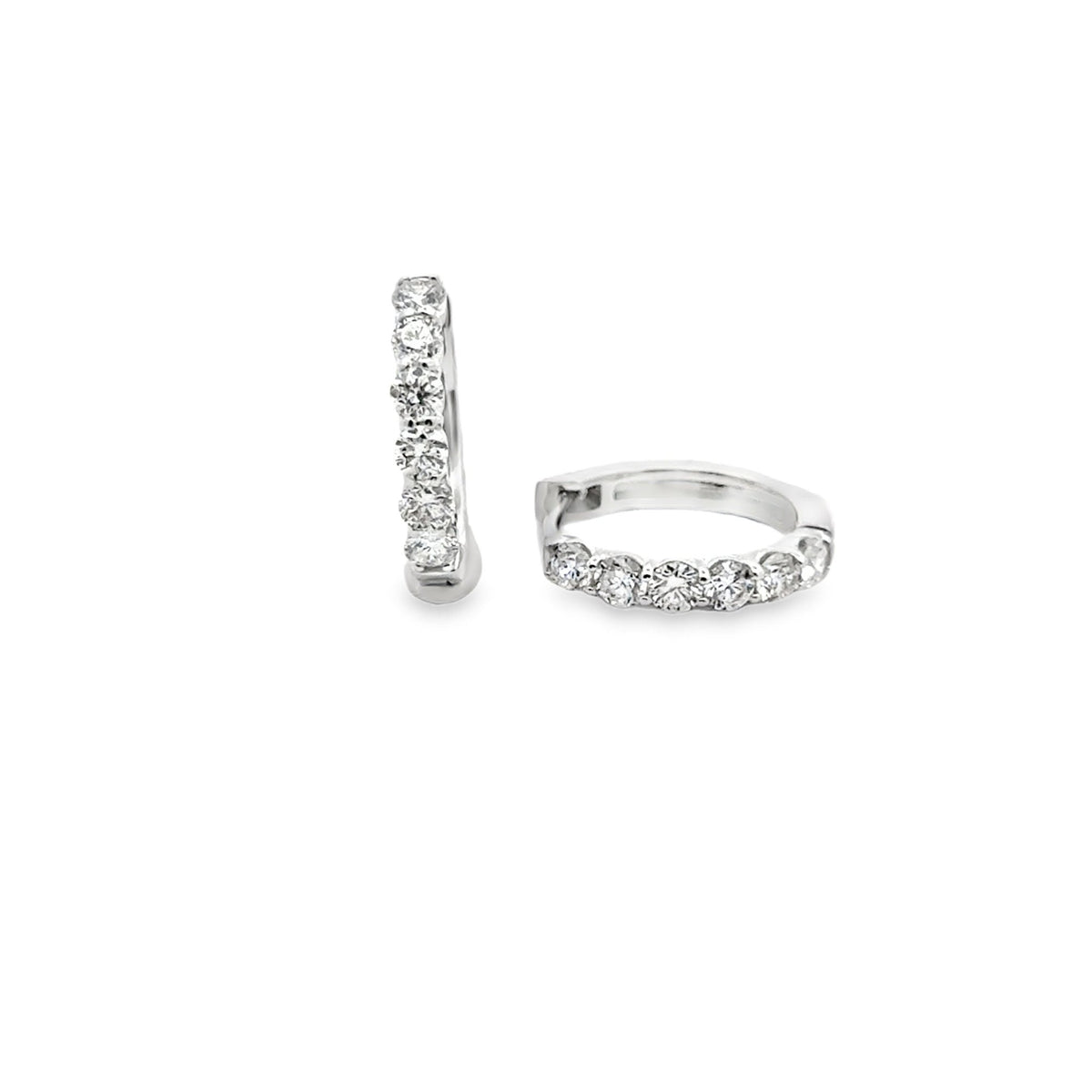 14k white gold diamond hoop ea - Kelly Wade Jewelers