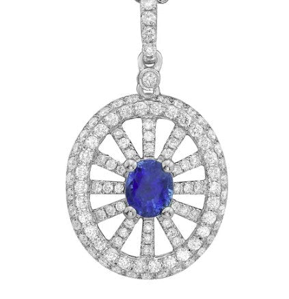 14k white gold oval sapphire c - Kelly Wade Jewelers