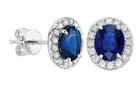 14k white gold oval sapphire w - Kelly Wade Jewelers