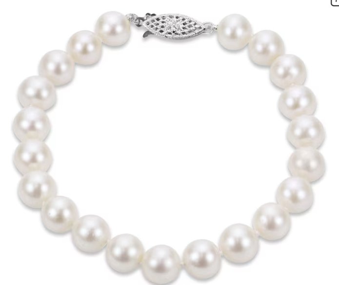 14k white gold pearl bracelet - Kelly Wade Jewelers Store