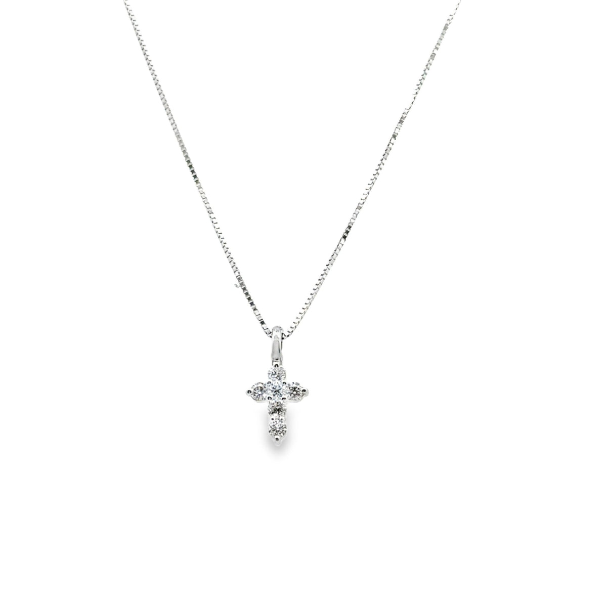 14k white gold tiny diamond cr - Kelly Wade Jewelers