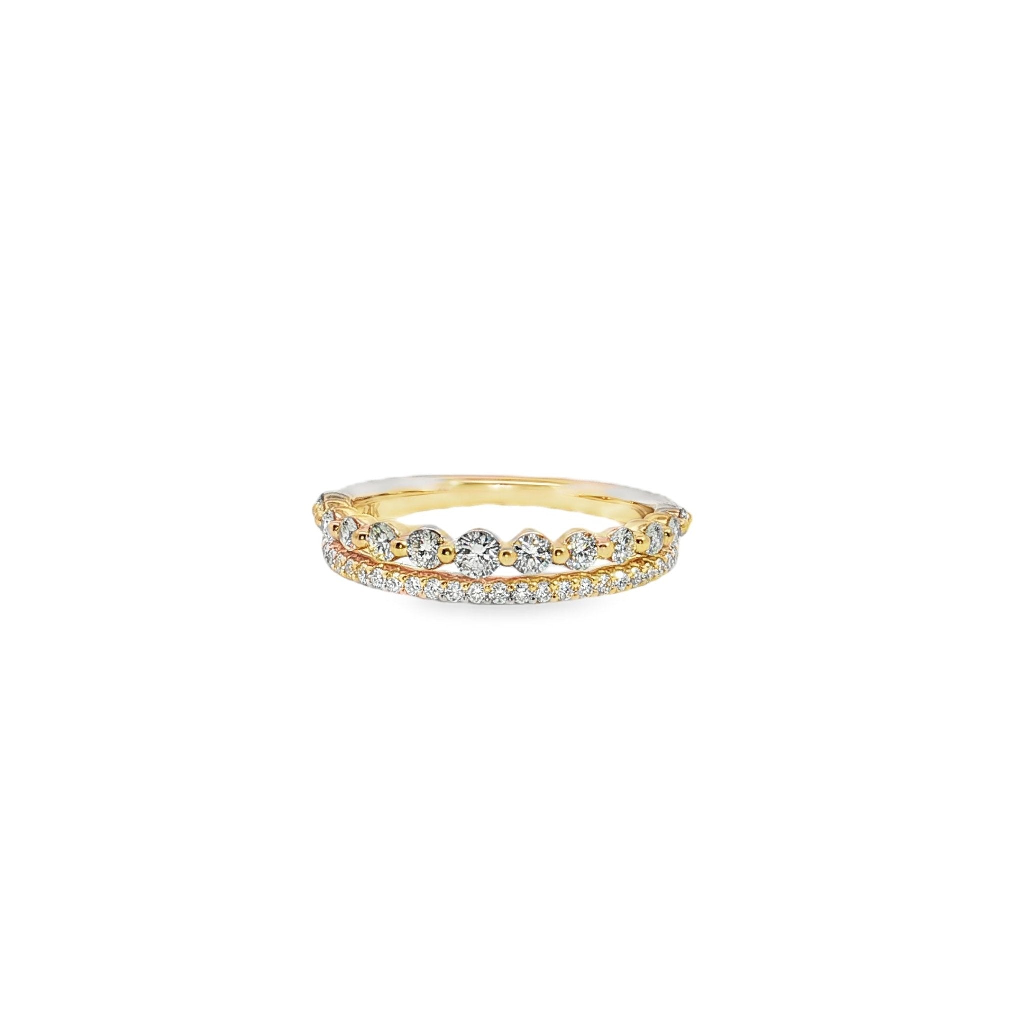 14k yellow double row diamond - Kelly Wade Jewelers