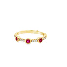 14k yellow gold 3 bezel set ru - Kelly Wade Jewelers