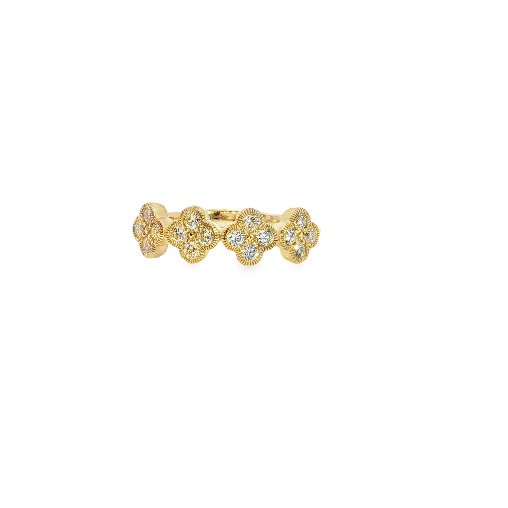 14k yellow gold 4 diamond flow - Kelly Wade Jewelers