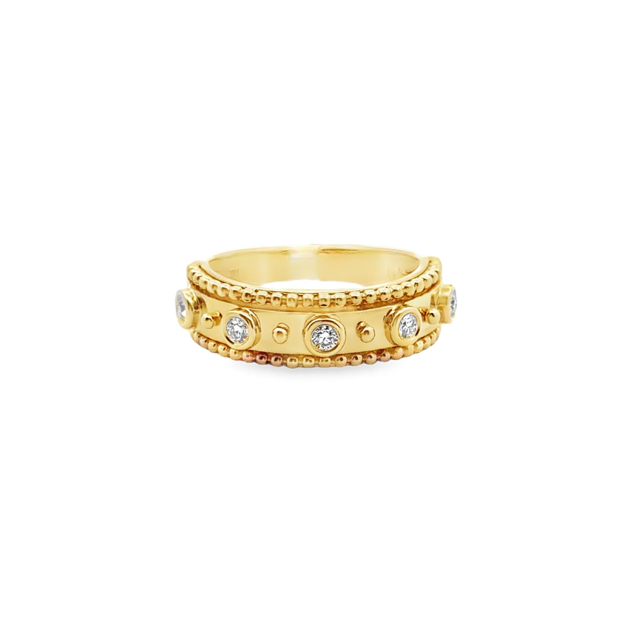 14k yellow gold 5 bezel set di - Kelly Wade Jewelers