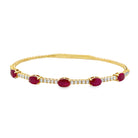 14k yellow gold 5 oval rubies - Kelly Wade Jewelers