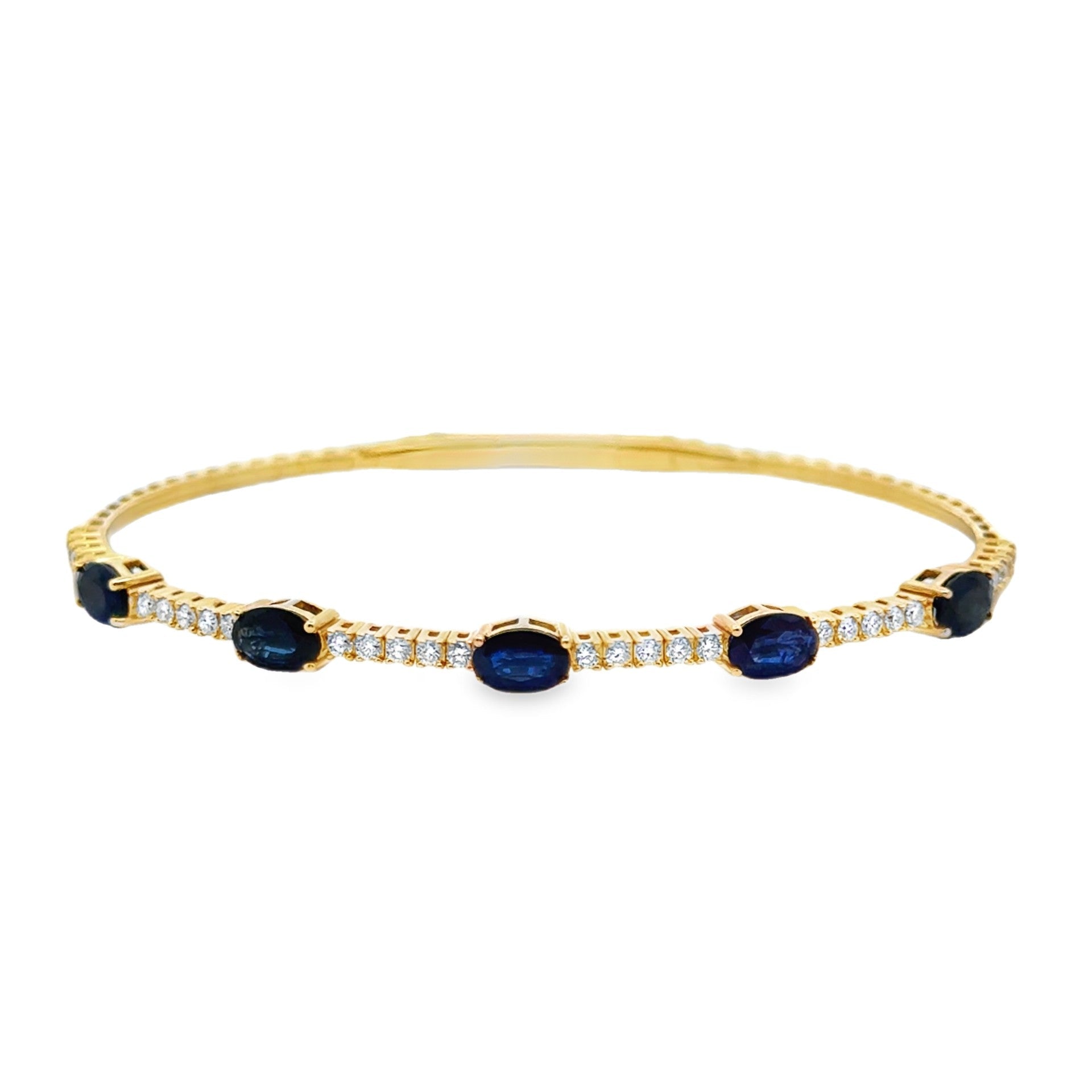 14k yellow gold 5 oval sapphir - Kelly Wade Jewelers