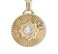 14k yellow gold Aztec moonston - Kelly Wade Jewelers