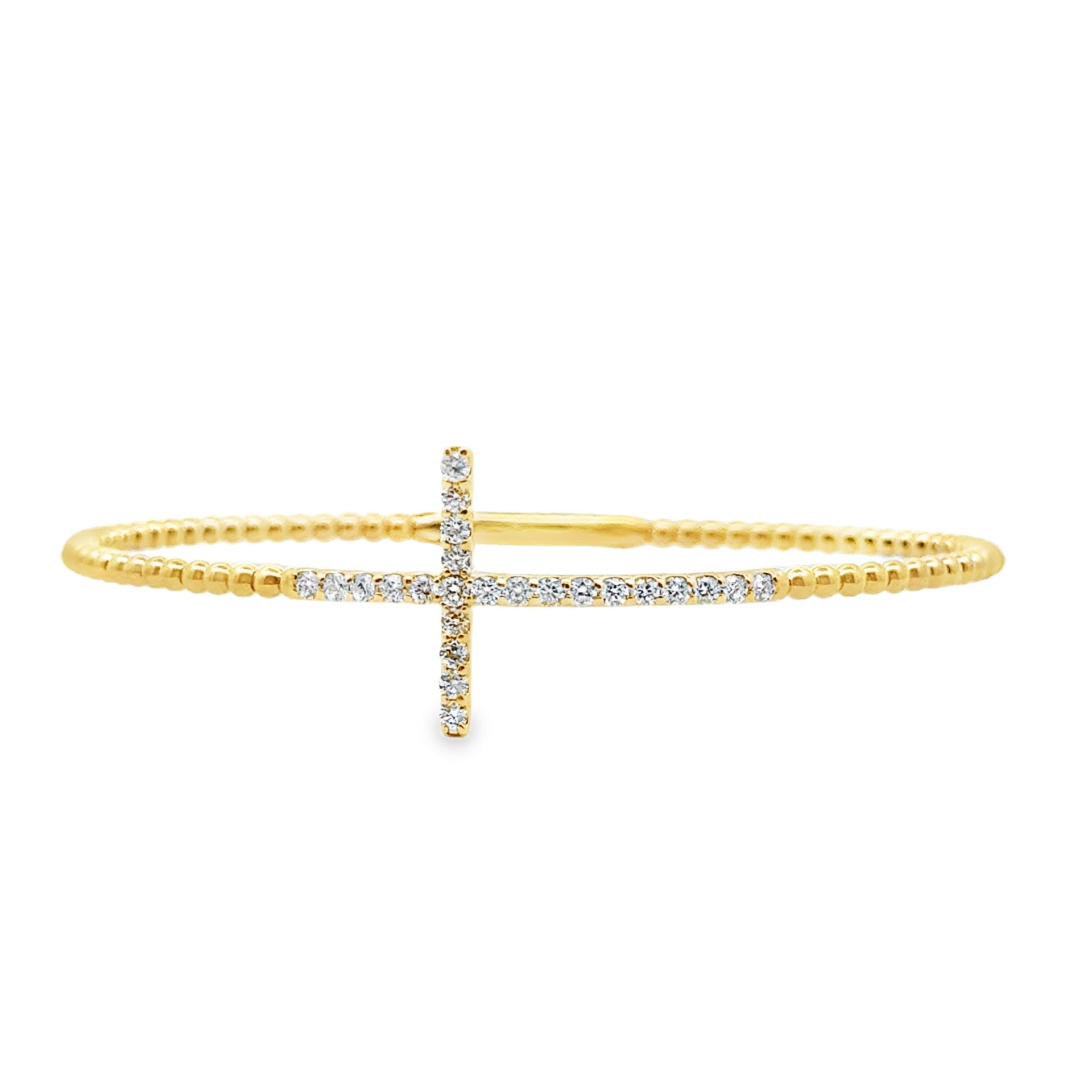 14k yellow gold beaded flexibl - Kelly Wade Jewelers