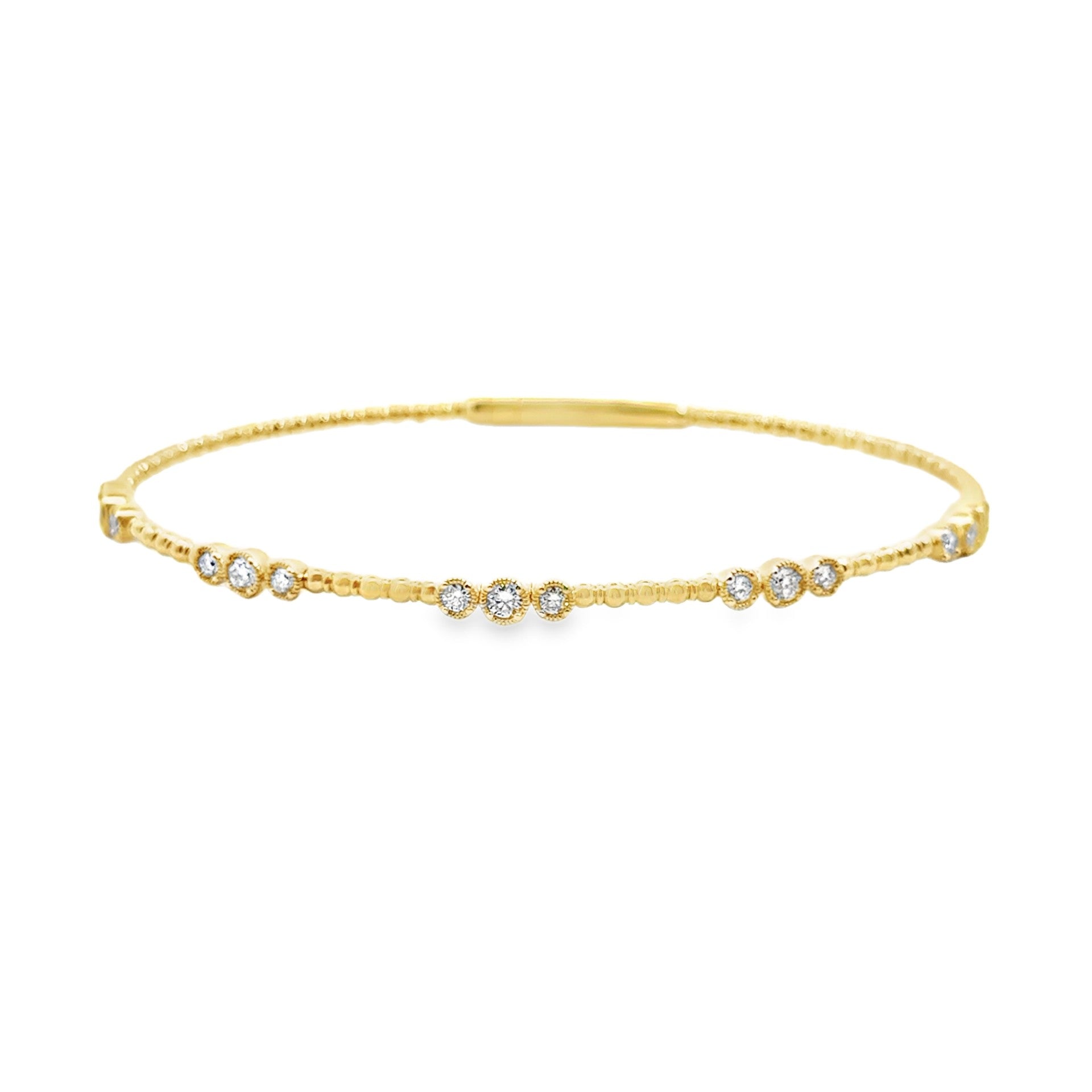 14k yellow gold beaded flexibl - Kelly Wade Jewelers