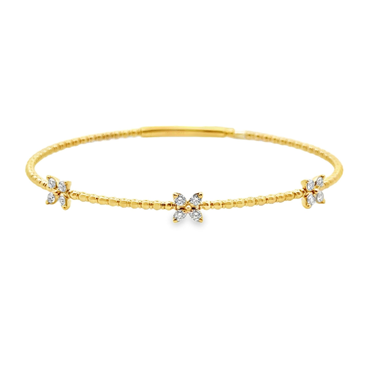 14k yellow gold beaded flexibl - Kelly Wade Jewelers