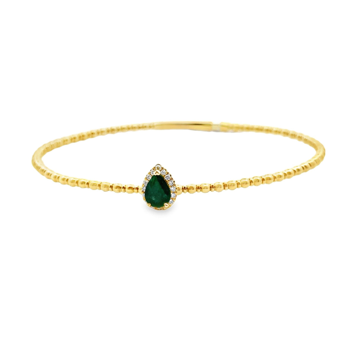14k yellow gold beaded flexibl - Kelly Wade Jewelers