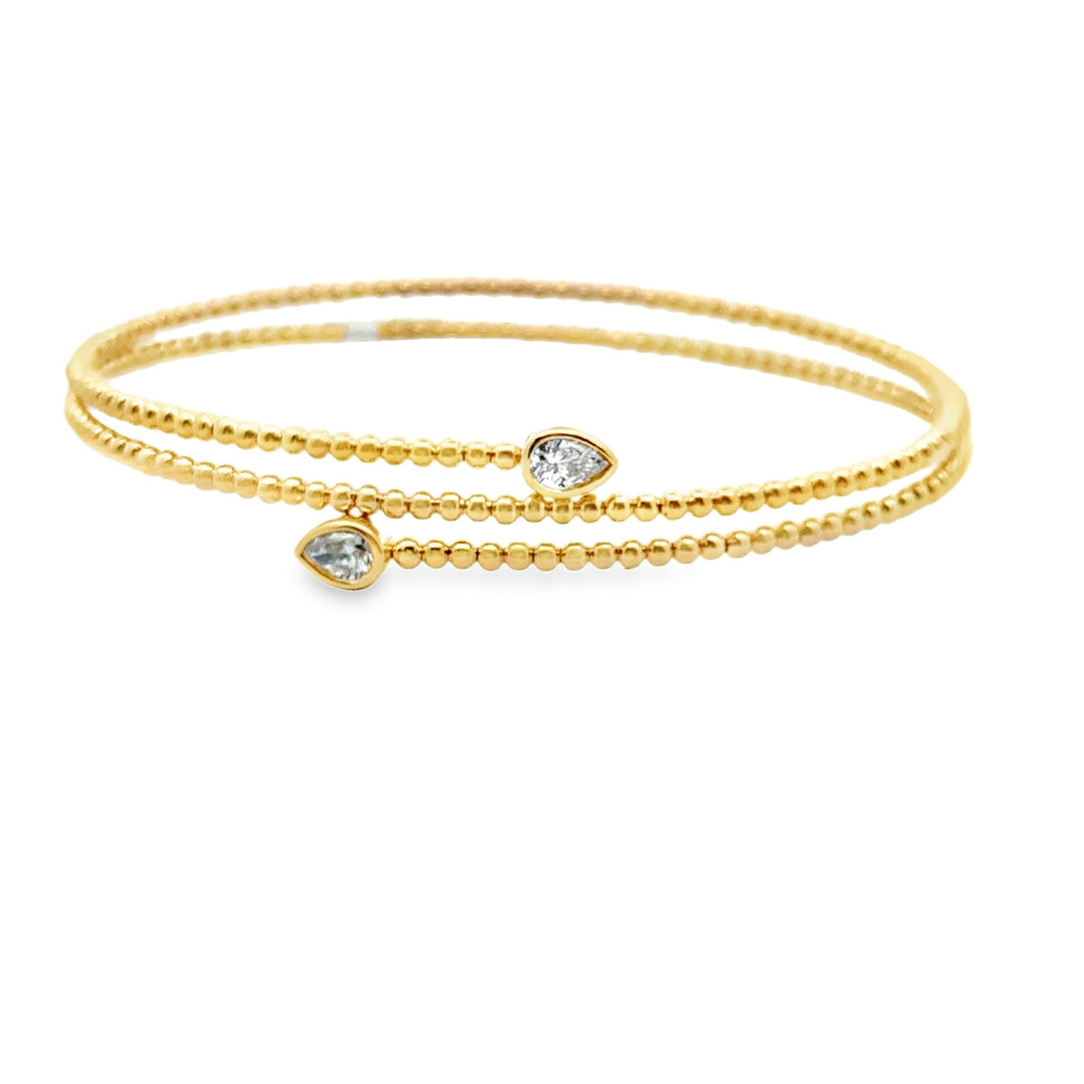 14k yellow gold beaded wrap br - Kelly Wade Jewelers