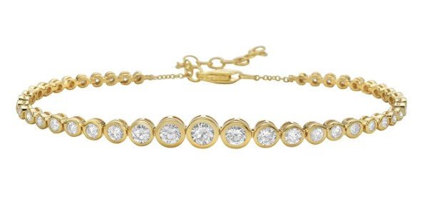 14k yellow gold bezel set grad - Kelly Wade Jewelers