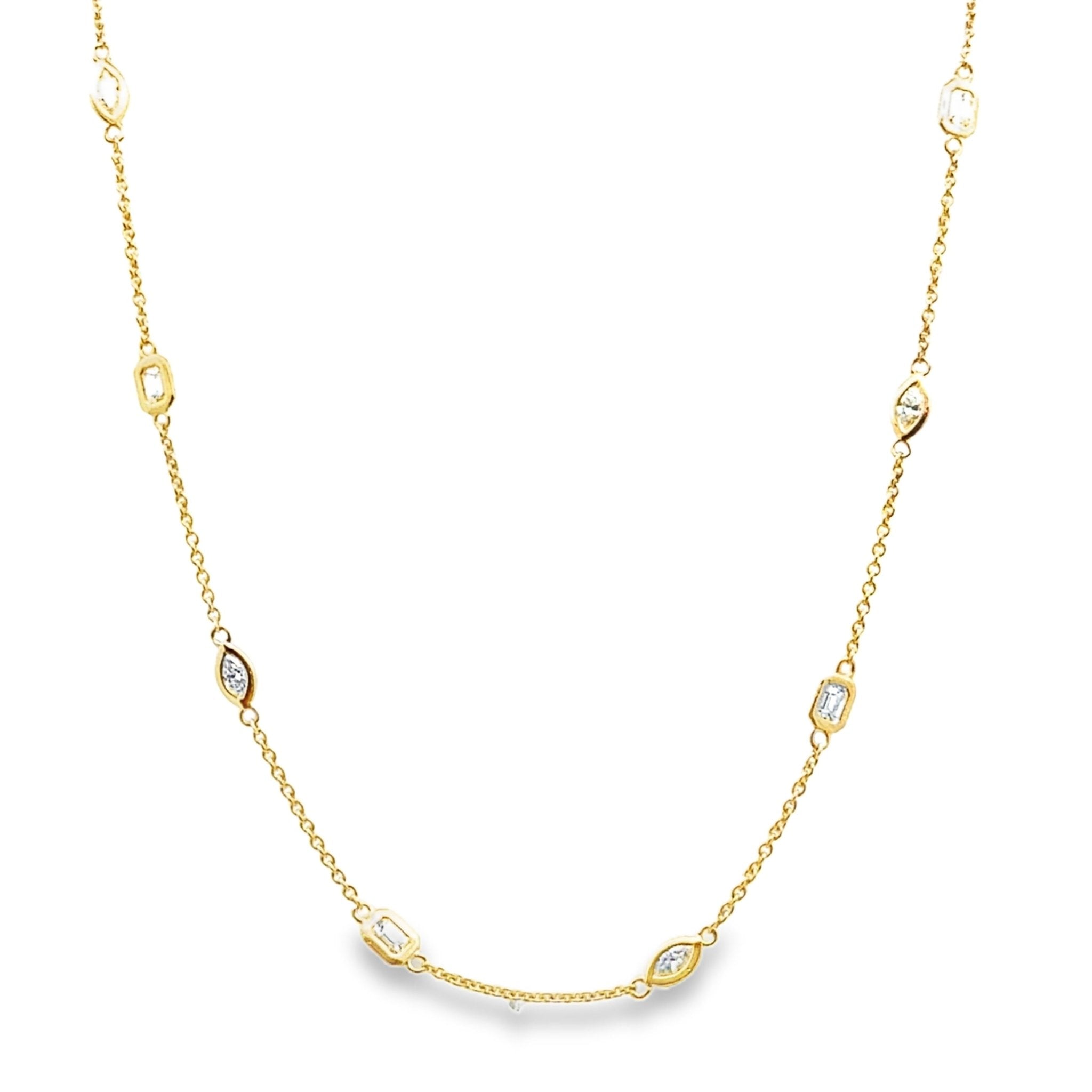 14k yellow gold bezel set marq - Kelly Wade Jewelers