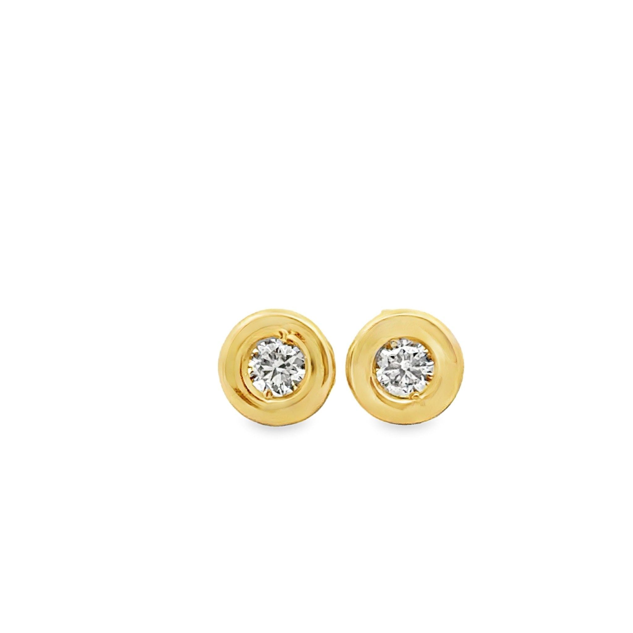 14k yellow gold bezel set roun - Kelly Wade Jewelers