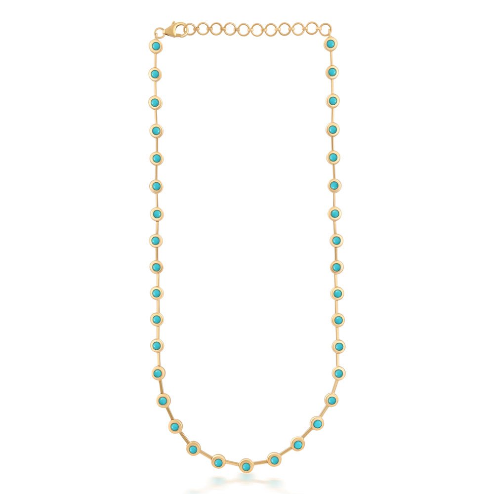 14k yellow gold bezel set turq - Kelly Wade Jewelers