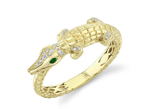 14k yellow gold crocodile ring - Kelly Wade Jewelers