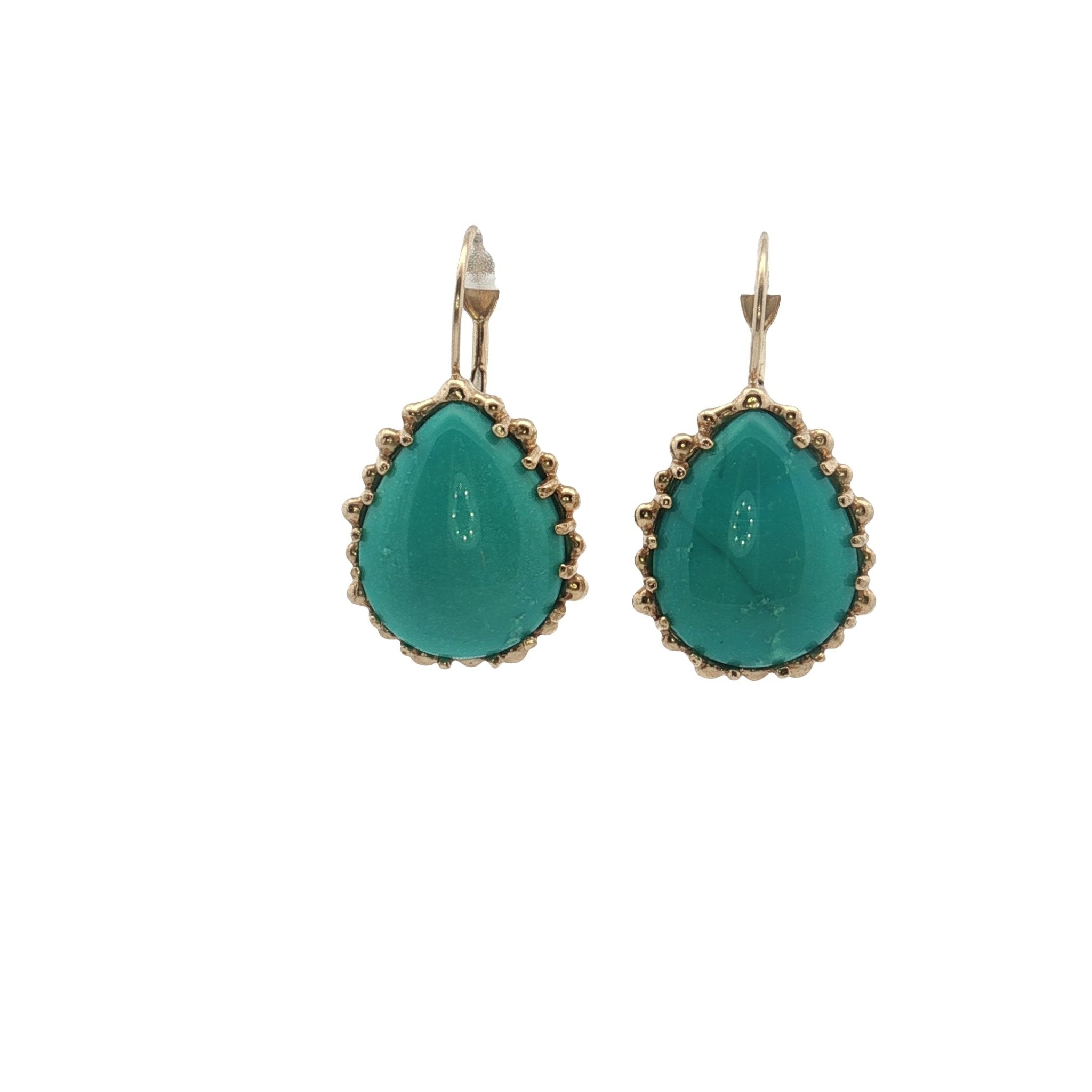 14k yellow gold dew drop turqu - Kelly Wade Jewelers