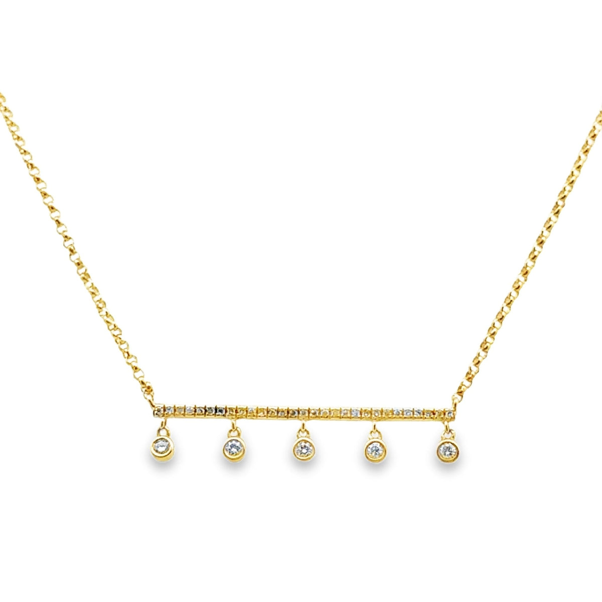14k yellow gold diamond bar wi - Kelly Wade Jewelers