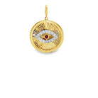 14k yellow gold diamond evil w - Kelly Wade Jewelers