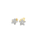 14k yellow gold diamond flower - Kelly Wade Jewelers