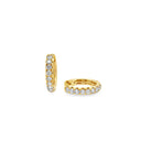 14k yellow gold diamond huggie - Kelly Wade Jewelers