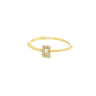 14k yellow gold diamond rectan - Kelly Wade Jewelers