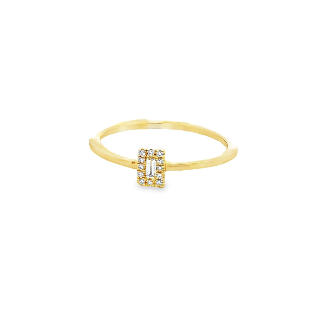14k yellow gold diamond rectan - Kelly Wade Jewelers